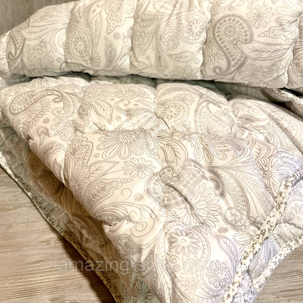 Ковдра полуторна на холофайбері "ODA" 155*210 см Тепла ковдра, наповнювач холофайбер. Стьобана ковдра ОДА, фото 1