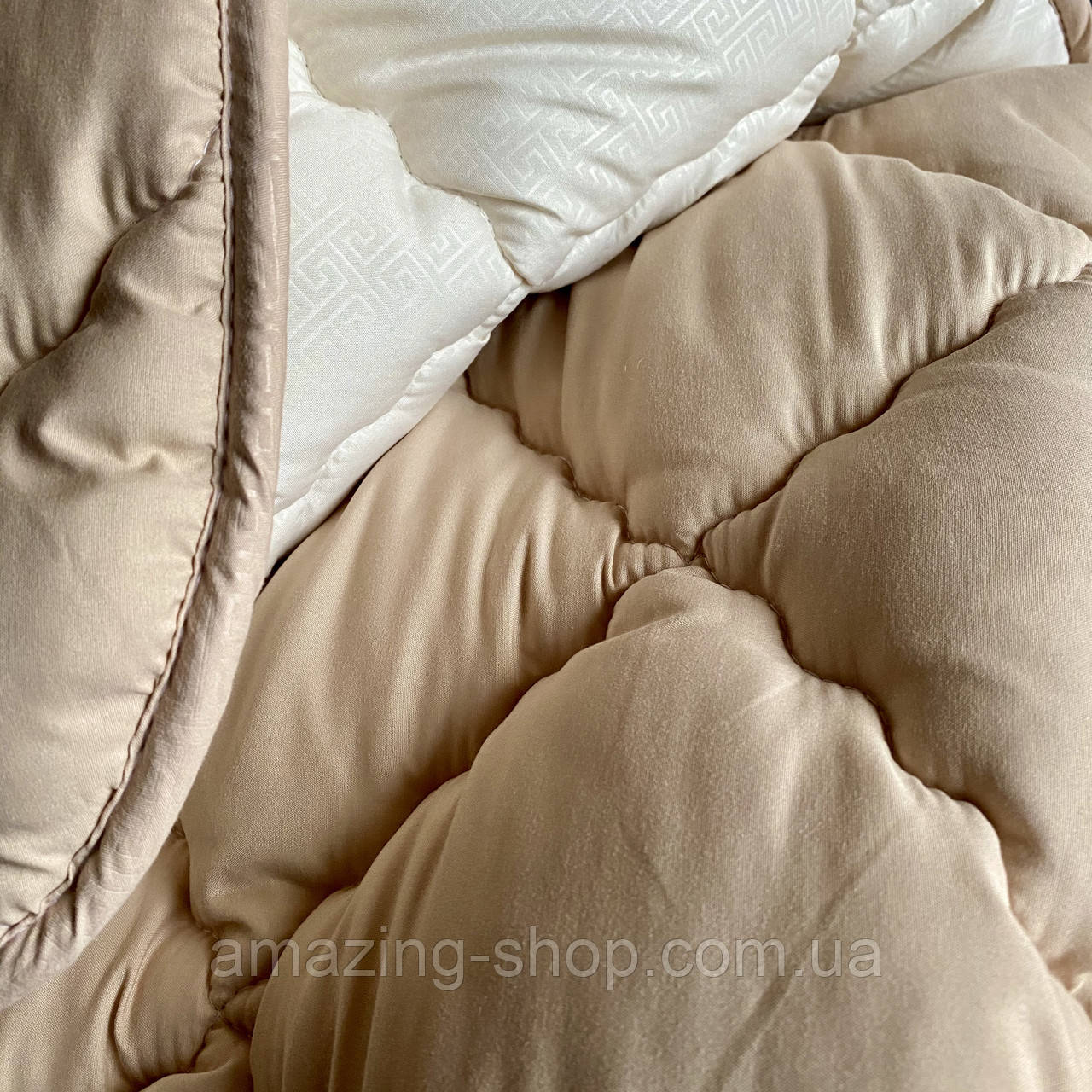 Ковдра двоспальна на холофайбері "ODA" 175*210 см Тепла ковдра, наповнювач холофайбер., фото 1