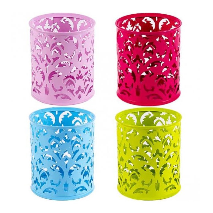 Металевий стакан для канцелярського приладдя Ажур круглий, фото 1