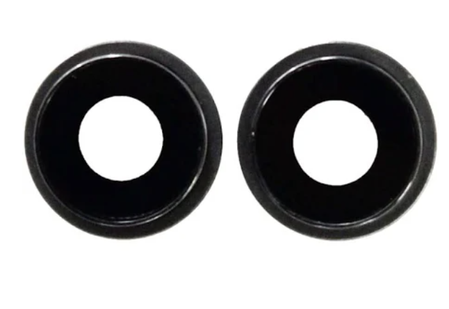 Скло камери для iPhone 11, чорне + кільце, комплект 2шт.