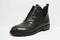 Ботинки с металлическими шнурками Fabio Monelli 1615-4100 Черные кожа