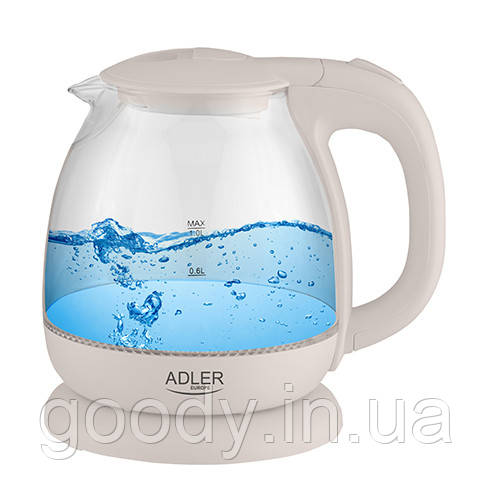 Чайник електричний скляний Adler AD 1283 С 1 л 1100 Вт