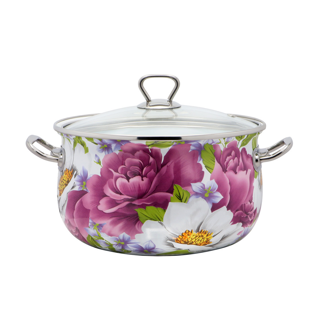Каструля емальована 5,1 л "Півонія" 2545