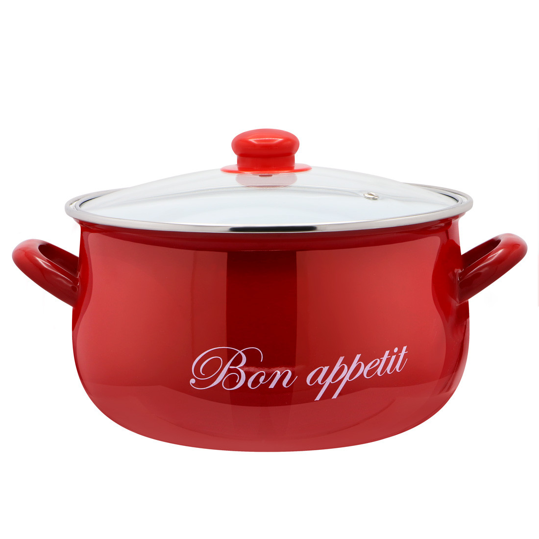 Каструля емальована 5,7 л "Bon appetit" червоний 2234С
