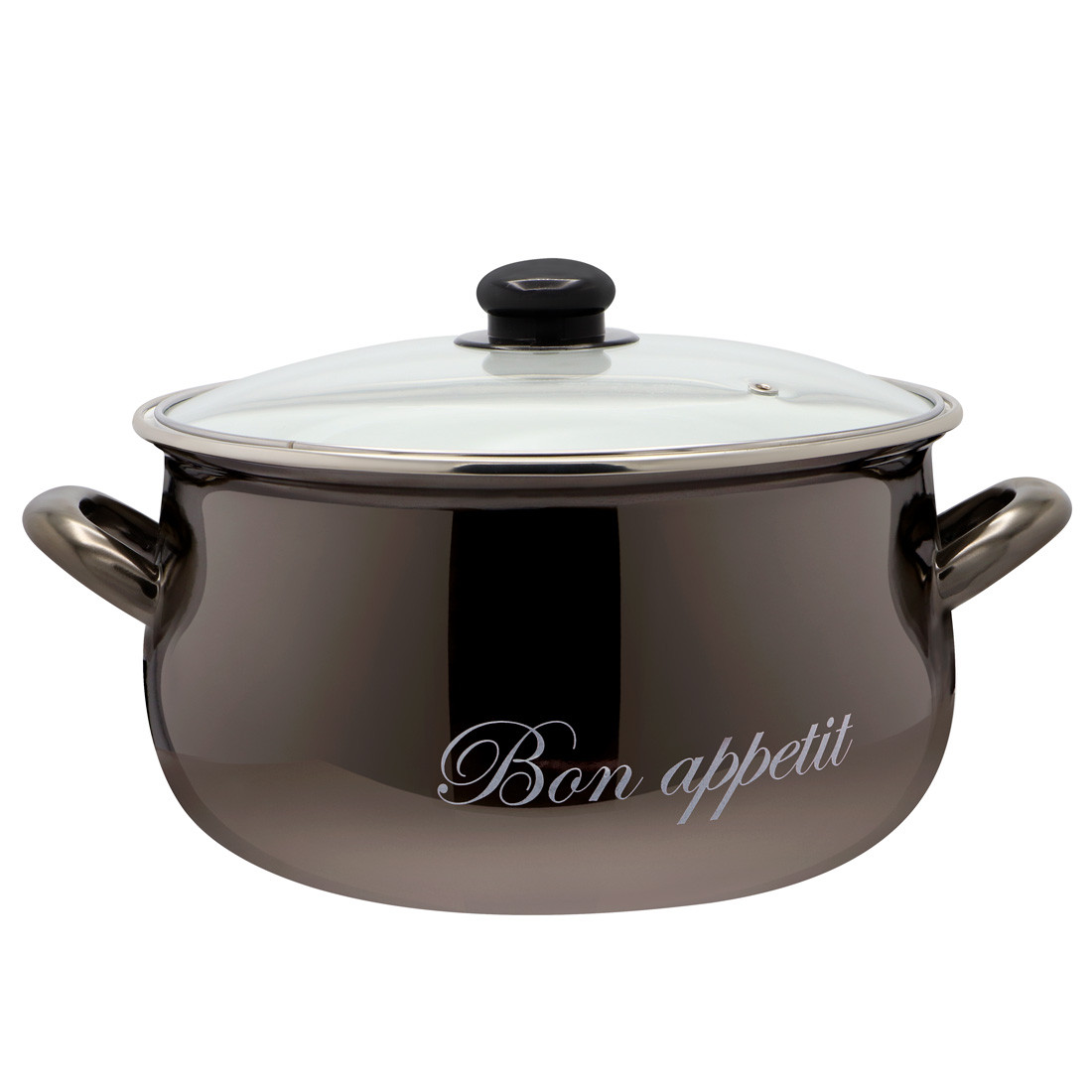 Каструля емальована 5,7 л "Bon appetit" чорний 2234А