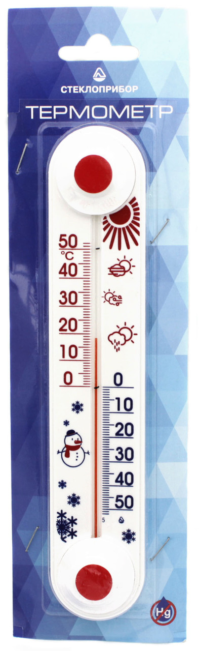 Термометр уличный оконный ТБ-3-М1 исп. 11 «Стеклоприбор» "Снеговик" - фото 1 - id-p53569747