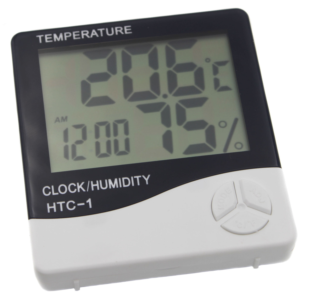 Термометр з гігрометром Цифровий HTC-1 з вимірюванням вологості та годинника