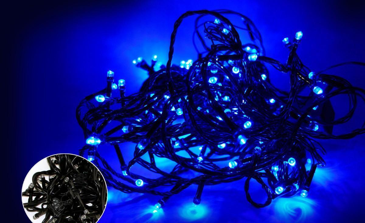 Гірлянда діод 300 LED RD-9030 Провід — Чорний, Колір ламп — Синій 183759