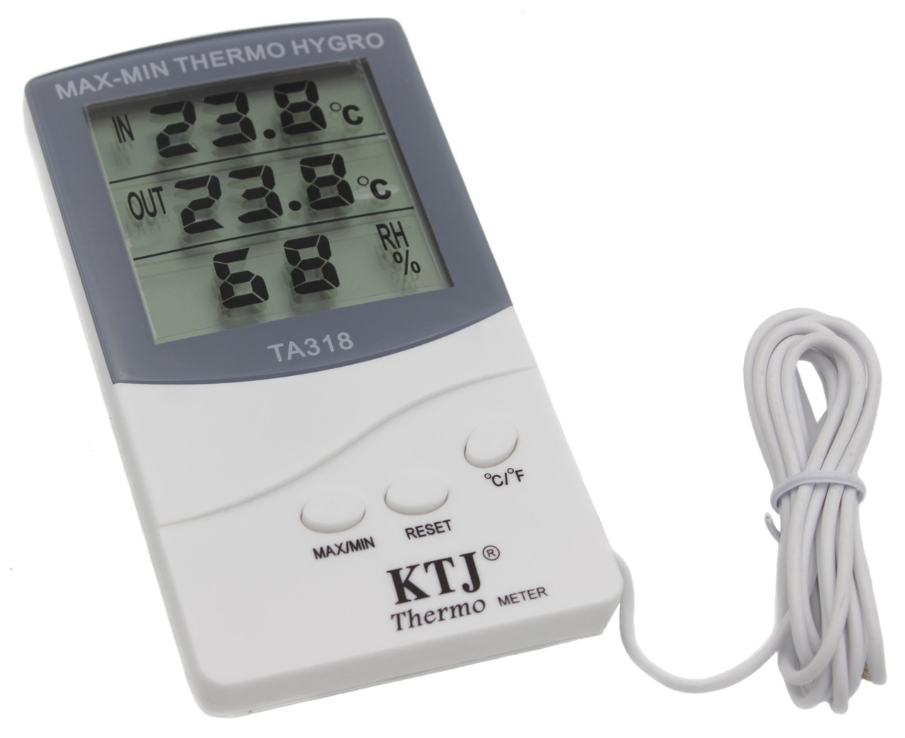 Термометр з гігрометром Цифровий TA318 з виносним датчиком температури