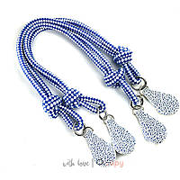 Подвійні ручки мотузки 80 см для сумки-конструктор, біло-сині