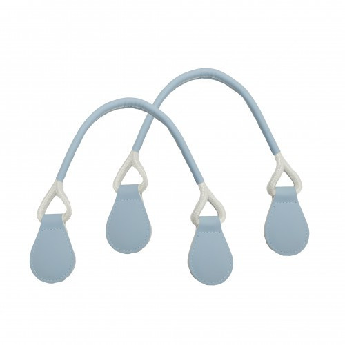 Короткі-подвійні ручки 45 см для сумок-конструктор, блакитні, фото 1