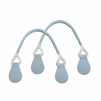 Короткі-подвійні ручки 45 см для сумок-конструктор, блакитні