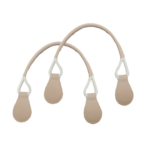 Короткі-подвійні ручки 45 см для сумок-конструктор, тілесні, фото 1