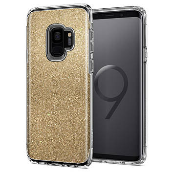 Чохол Spigen для Samsung S9 Slim Armor Crystal Glitter, Gold Quartz