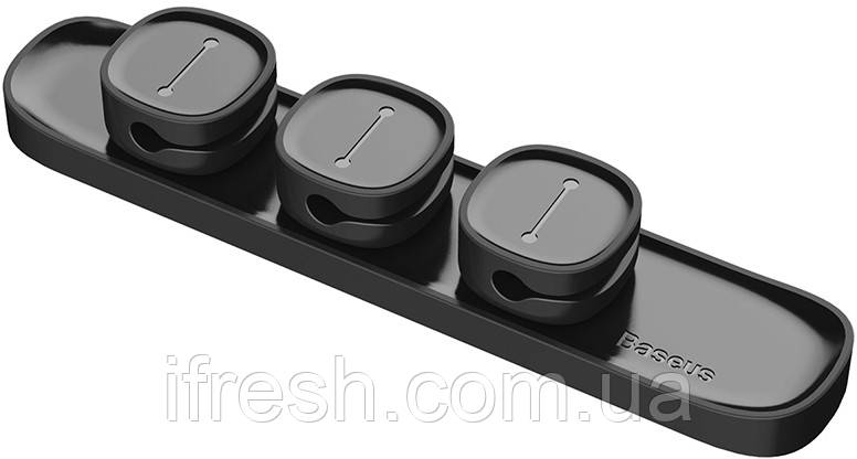 Магнітний тримач дротів Baseus Peas Cable Clip, Black (ACWDJ-01), фото 1