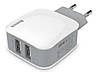 Сетевое ЗУ Baseus USB Wall Charger 2xUSB Letour 2.4A, White/Grey (ZCL2B-B02), фото 2