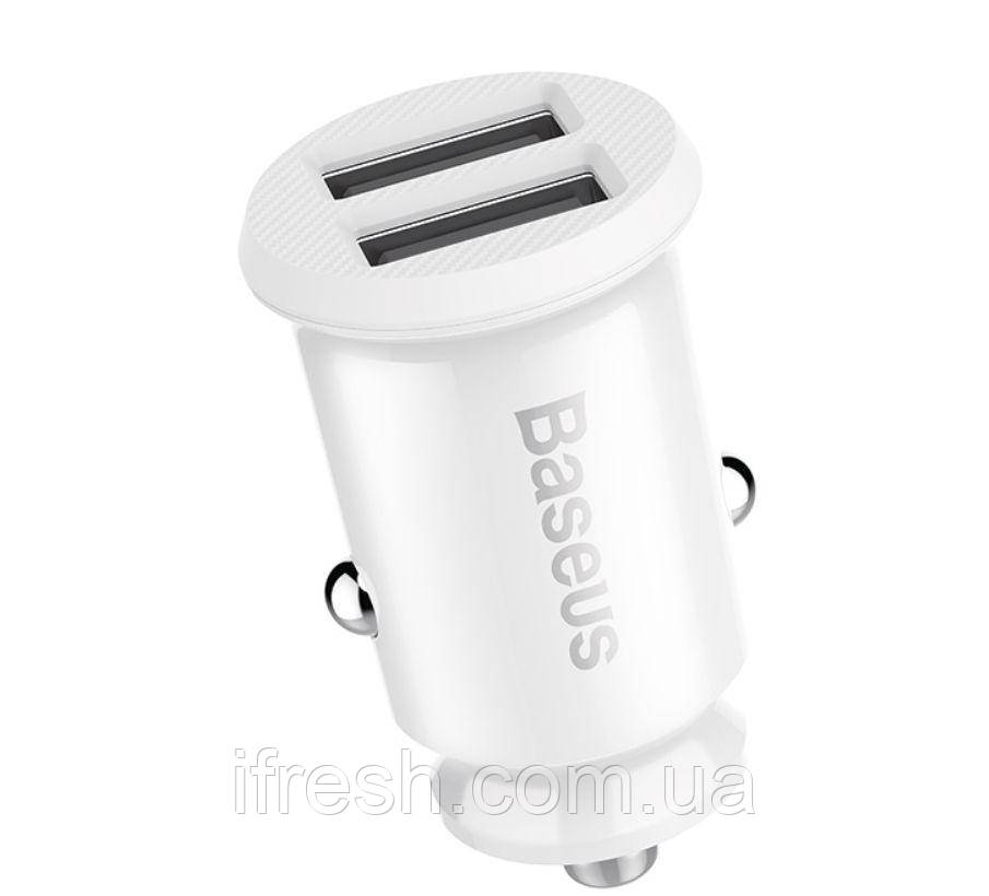 АЗУ Baseus Grain Car Charger 3.1А 2USB, White (CCALL-ML02)