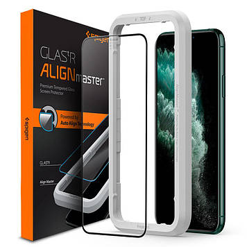 Захисне скло Spigen для iPhone 11 / XR Glas.tR AlignMaster (1 шт.) Black (AGL00106)