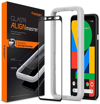 Захисне скло Spigen для Google Pixel 4 (2019) Glas.tR AlignMaster, Black (AGL00482)