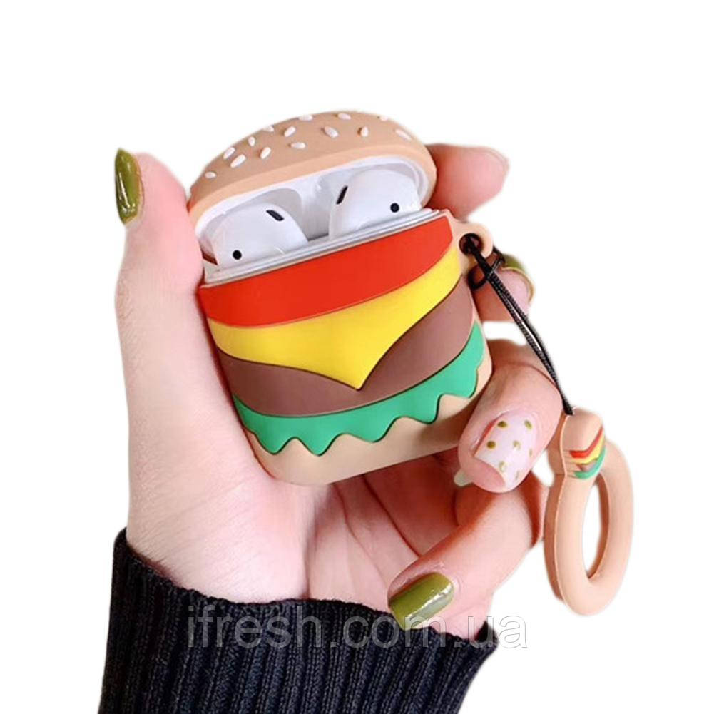 Чехол для AirPods 2/1 series, силікон, Burger, фото 1