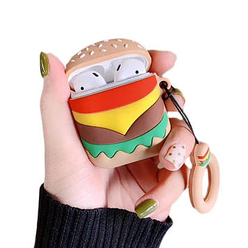 Чехол для AirPods 2/1 series, силікон, Burger