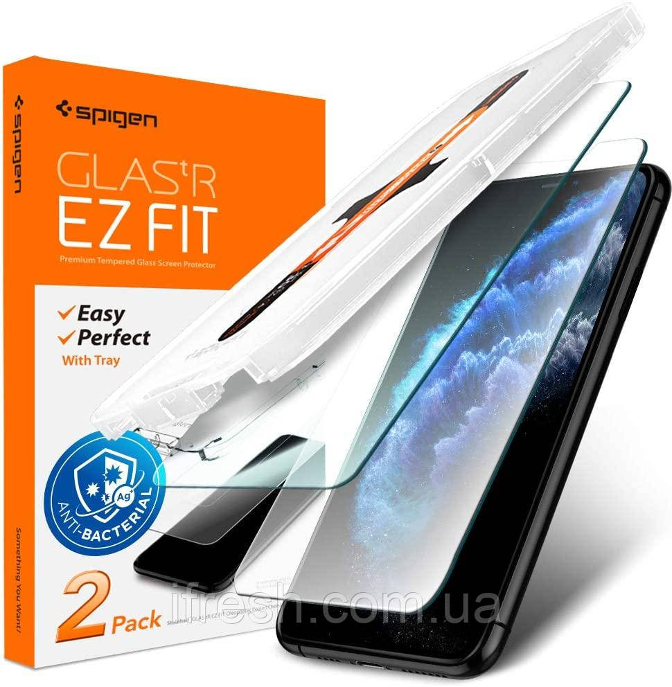 Антибактеріальне Захисне скло Spigen для iPhone 11/XR, 2 шт., (AGL01268), фото 1