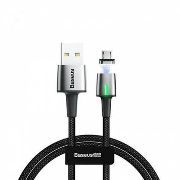 Кабель USB Baseus Zinc Magnetic MicroUSB 2.4A 1m, Black (CAMXC-A01)