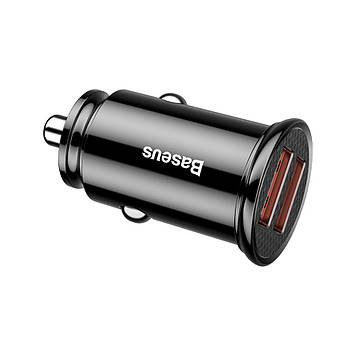 АЗУ Baseus Circular Plastic Dual USB QC3.0 Quick 30W, Black (CCALL-YD01)