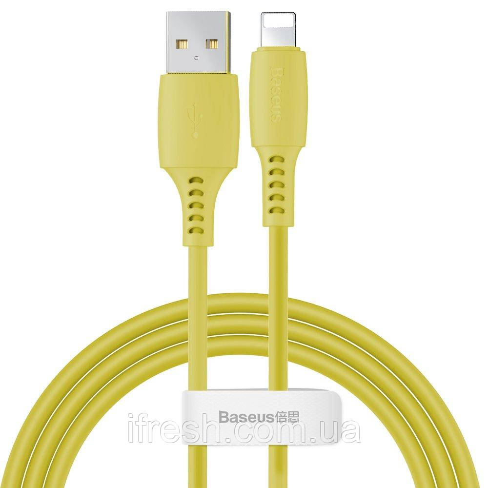 Кабель Baseus Lightning Colourful 2.4A 1.2m, Yellow (CALDC-0Y)