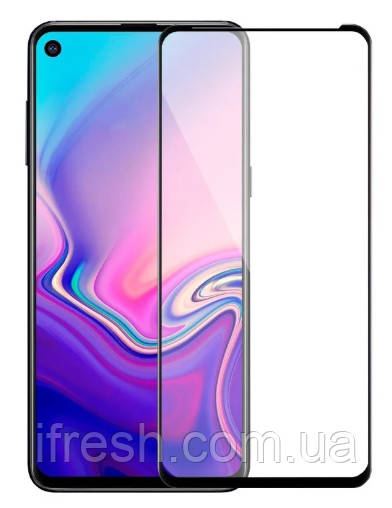 Захисне скло Lion для Samsung Galaxy A8S (2020) 3D Perfect Protection Full Glue, Black, фото 1