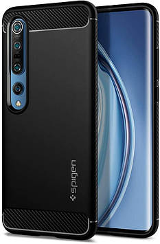 Чехол Spigen для Xiaomi Mi 10/ Mi 10 Pro, Rugged Armor Matte Black (ACS00862)