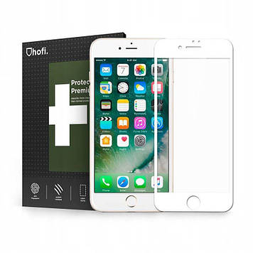 Захисне скло, гібридне HOFi PRO + (FLEX HYBRID) для iPhone 8/7, White