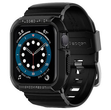 Чохол і ремінець Spigen для Apple Watch Series SE/6/5/4 (40mm) Rugged Armor Pro 2 in 1, Black (ACS00546)