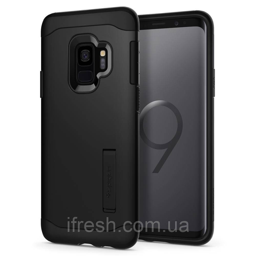 Чохол Spigen для Samsung Galaxy S9 Slim Armor, Black (592CS22880), фото 1