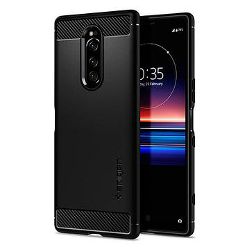 Чохол Spigen для Sony Xperia 1 Rugged Armor, Black (G15CS26201)