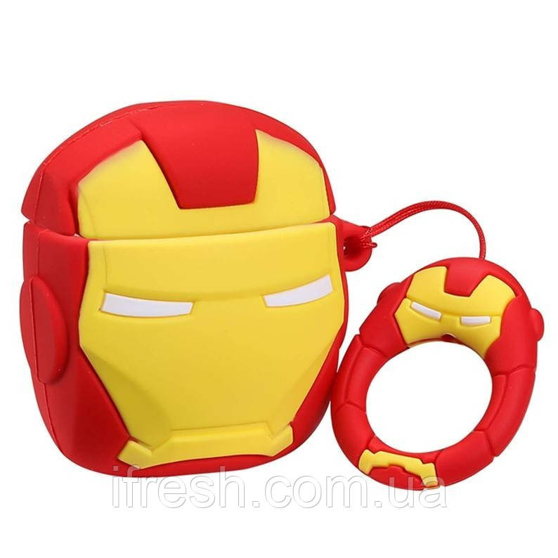 Чохол для AirPods 2/1 series, Iron Man Marvel 3D, силіконовий, фото 1