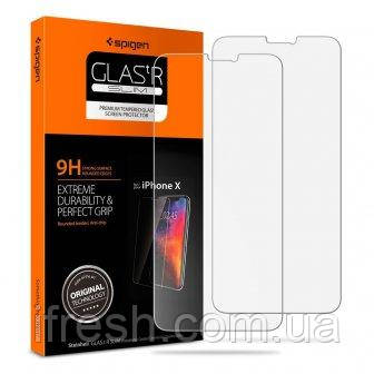 Захисне скло Spigen для iPhone XS/X SLIM HD, 2 шт (057GL22686)