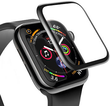 Захисне скло Baseus Full-screen для Apple Watch (38 mm), Black (SGAPWA4-С01)