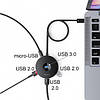Перехідник Baseus Round Box HUB Adapter USB3.0 to USB3.0+3xUSB2.0, Чорний (CAHUB-U01), фото 5