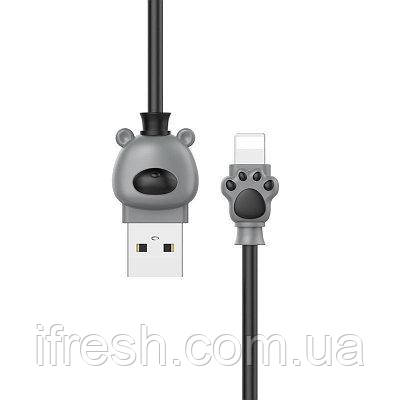 Кабель Baseus Lightning Bear Cable 1m, Black-Grey (CALBE-0G), фото 1