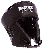Шлем боксерский открытый с усиленной защитой макушки Кожвинил черный BOXER 2030: Gsport