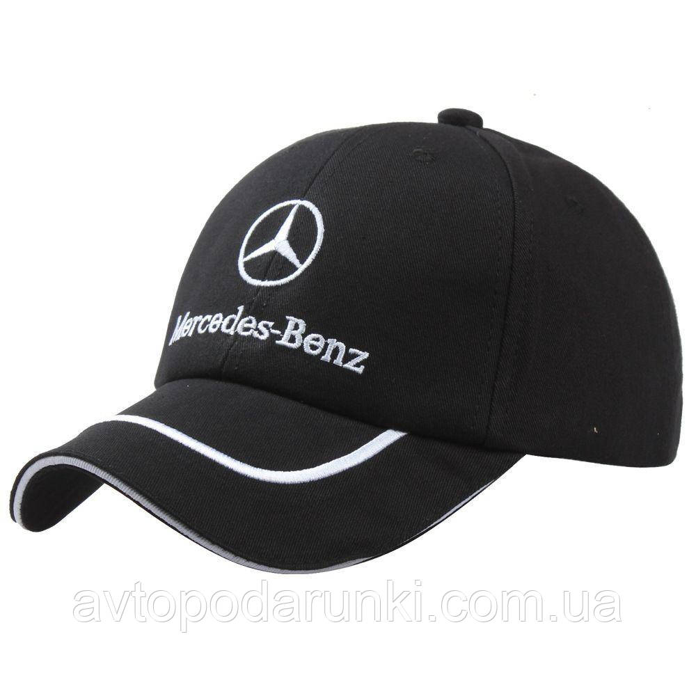 Кепка Mercedes-Benz чорна, бейсболка з лотипом авто Мереседес бенц