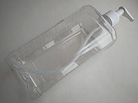 1000 мл ПЭТ с дозатором для мыла, антисептика 28/410 квадратная бутылка, флакон, емкость пластиковый 1 л