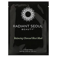 Балансуючі вугільні тканинні маски, 5 тканинних масок, вагою 25 мл кожна, Radiant Seoul