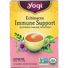 Echinacea Immune Support, без кофеїну, 16 чайних пакетиків, 24 г, Yogi Tea