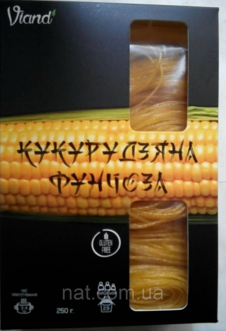 Спагеті кукурудзяні фунчози (безглютенові), 250 г сертифіковані