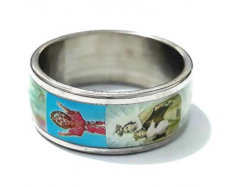 Стальна каблучка. Родій. Ширина: 8 мм. Є: 16р 17р 18р 19р 20р 21р