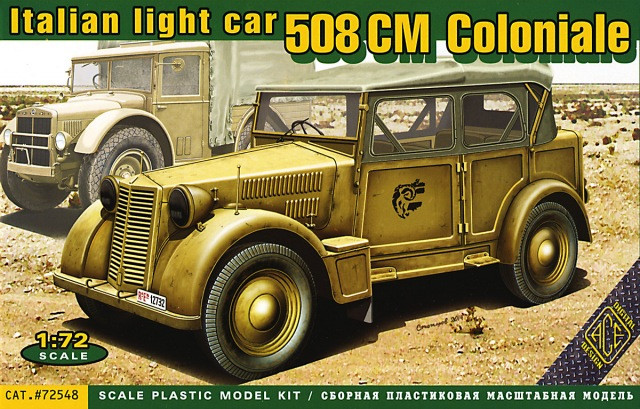 Пластикова модель 1/72 ACE 72548 Італійський автомобіль Italian light car 508 CM Coloniale