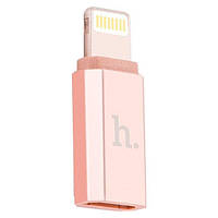 Переходник HOCO с micro USB на Lightning iPhone Rose Gold