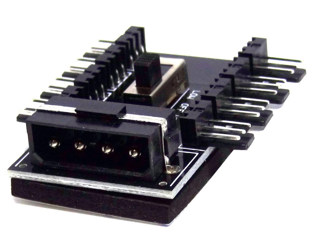 Перехідник з molex to 8 x 3pin - розгалужувач харчування для кулерів